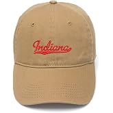 WINGZOO Men's Baseball Caps Indiana - in Embroidered Dad Hat Washed Cotton Adjustable Embroidery Cap