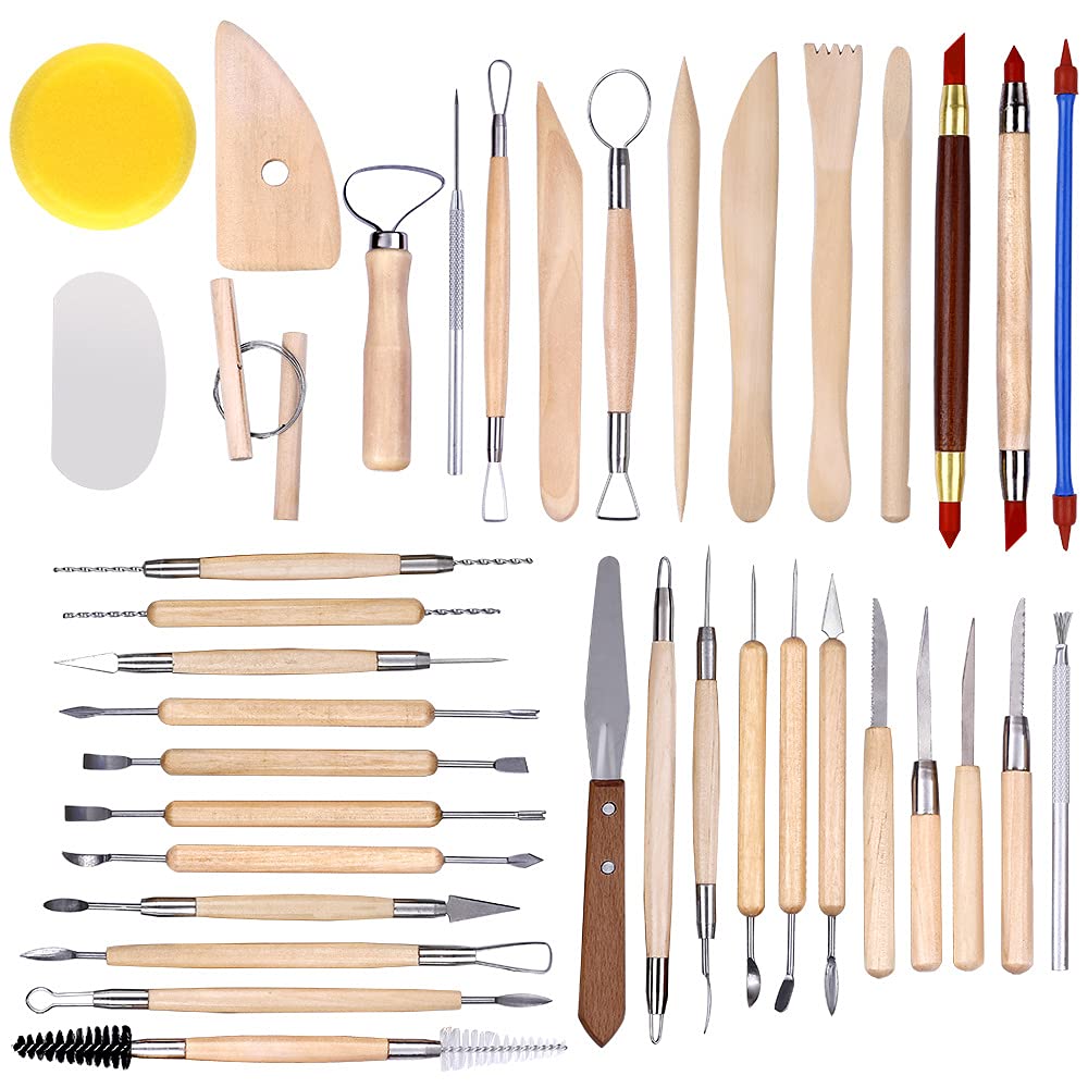 Namvo 38Pcs Sculpting Clay Tools Adults Dab Tool Kit Modeling Set Pottery for Professional Art Crafts Clay Pottery Sculpture