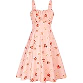Belle Poque Vintage Floral Dress for Women 2026 Summer A-line Sleeveless Flowy Midi Elegant Wedding Guest Cocktail Dress