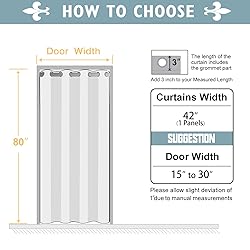ChrisDowa Blackout Door Curtains for Doorway