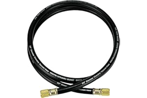 GELRIUNY 2025 New 15660 Plus II 3/8"Diameter Hvac Vacuum Hose,Fittings 3/8"x 3/8",Heavy Duty Charging Vacuum Hose,Working Pressure: 600 (Psi),Burst Pressure: 3000 (Psi),5 Ft,Black