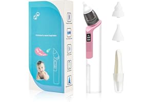 ESONTO Nasal Aspirator for Baby, Rechargeable Nose Sucker for Baby, Electric Baby Nose Suction and Nose Cleaner with 2 Size of Nozzles 1 Clip for Newborns and Toddlers, Adjustable 6 Levels of Suction(Pink)