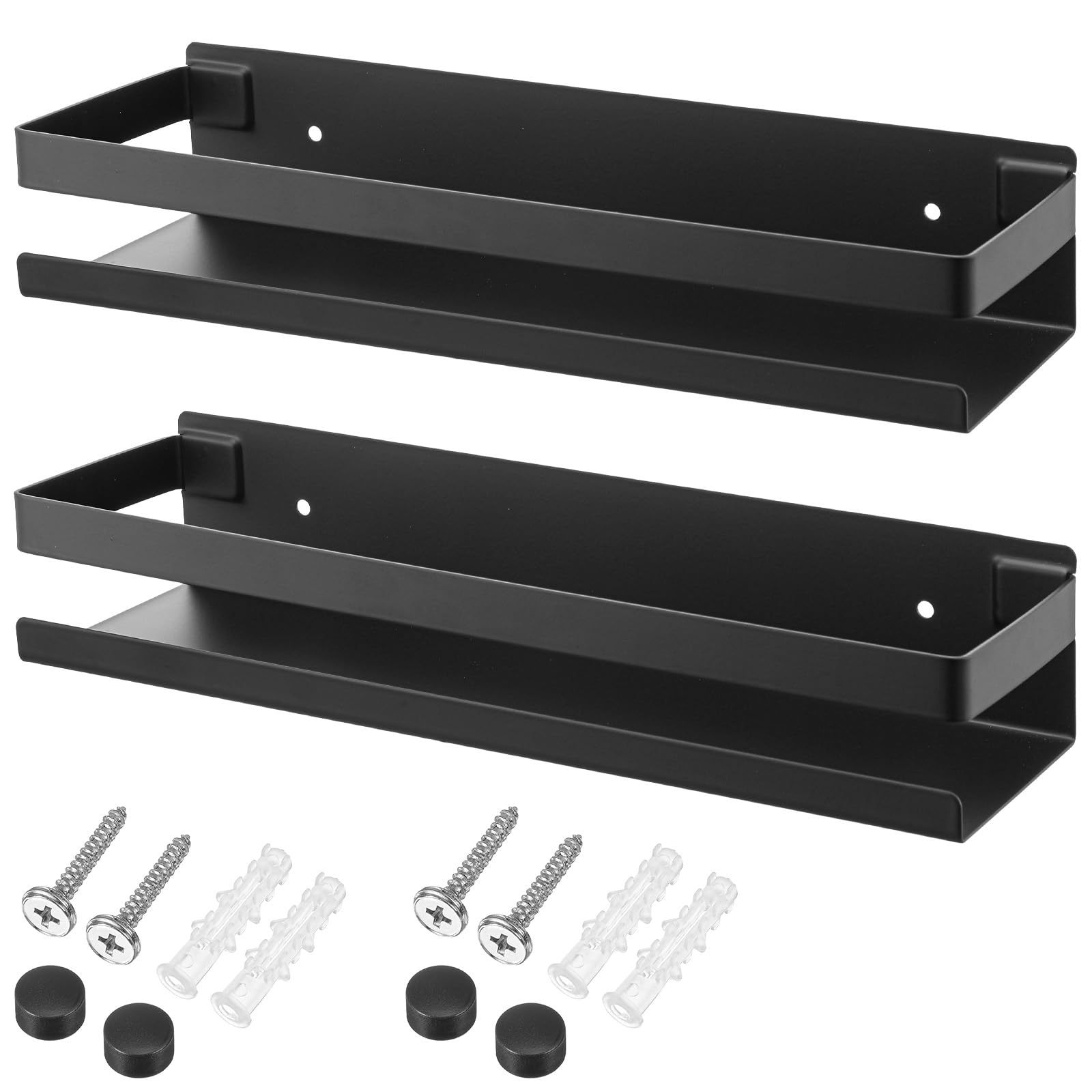 Photo 1 of Yolev 2 Pieces Hanging Shower Head Caddy, Rustproof Bathroom Shower Shelf Organizer Wall Mounted Floating Stainless Steel Shelves Nail-Free Wall Mounted Spice Rack for Kitchen?11.81 Inch?