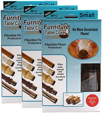 Furniture Feet Flexible Floor Protectors,Small, Fits Legs 7/8"-1 1/4"- 48Pieces(Pack of 3) by Erlvery DaMain