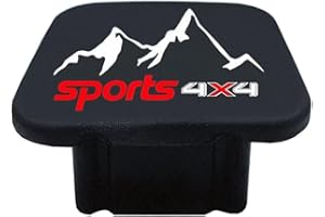 Xiaren 2 Inch Sports 4x4 Logo Trailer Hitch Tube Cover Plug Cap, Trailer Hitch Cover Cover Plug Cap, Rubber Receiver Tube Hitch Plug, Trailer Hitch Cover