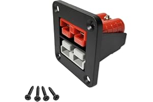 MOONDKIST 50A Plug Mounting Panel, Double Header Mounting Bracket Panel Plug Flush Mount, 12-24V Mounting Bracket Panel Cover for Anderson