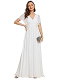 Ever-Pretty Women's V-Neck Ruffle Sleeves Ruched