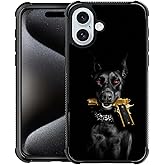 TnXee Compatible with iPhone 16 Case,Dog Gun Phone Cover for Men/Women,Soft TPU Anti-Skid Thread and Four Corner Anti-Collision Protection Case Compatible with iPhone 16