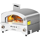 BIG HORN OUTDOORS Gas Pizza Oven, Portable Propane Pizza Oven with 13 inch Pizza Stone, Stainless Steel Pizza Maker for Outdo