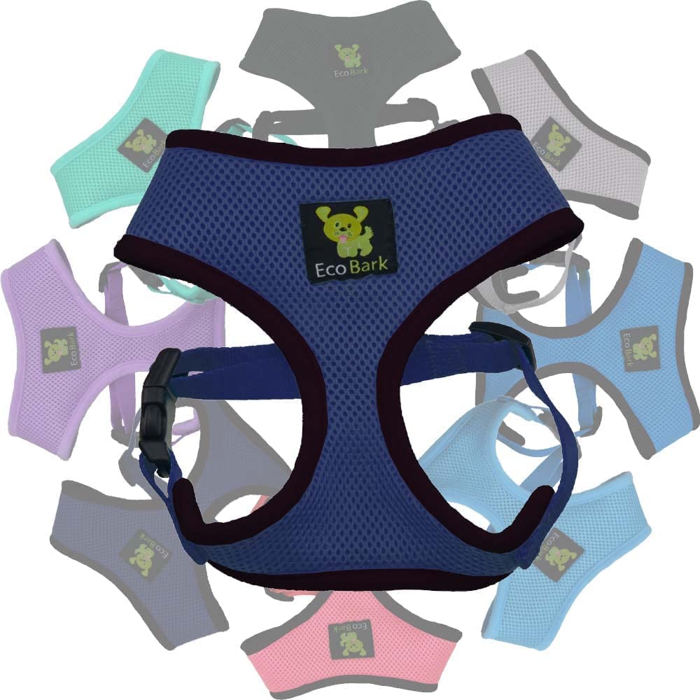 Classic Dog Harness Innovative Mesh No Pull No Choke Design Soft Double Padded Breathable Vest for Eco-Friendly Easy Control Walking Quick Release for Puppies Toy Breeds & Small Dogs (Med, Cobalt)