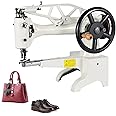 Leather Sewing Machine, Hand Crank Heavy Duty Sewing Machine Tabletop Shoe Repair Booth Patcher Manual Industrial Sewing Equipment Single Needle for DIY Rubber Plastic & Canvas