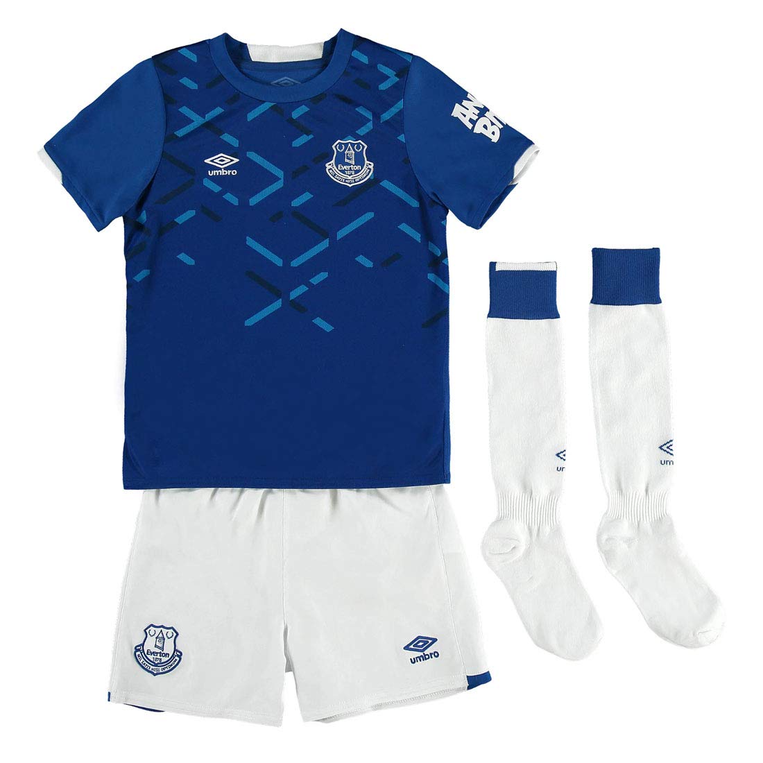Umbro Everton Kids Football Kit 2019-20 (4-5 years) Blue