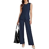 Casly Lamiit Women's 2 Piece Outfit Spring 2026 Sleeveless Suit Vest and Wide Leg Pants Business Casual Travel Blazer Sets