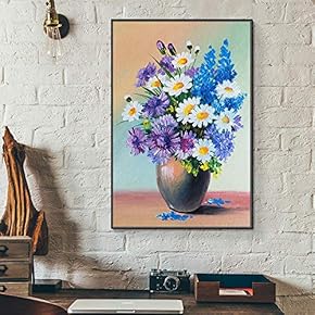 Floating Framed Canvas Wall Art for Living Room, Bedroom Vintage Vase Canvas Prints for Home Decoration Ready to Hang - 16x24 inches