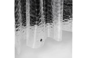 Ga-Geetopia Thin 3D EVA Shower Curtain Liner Water Cube, 72x72 Premium Light Weight Clear Plastic Bathroom Shower Curtain wit