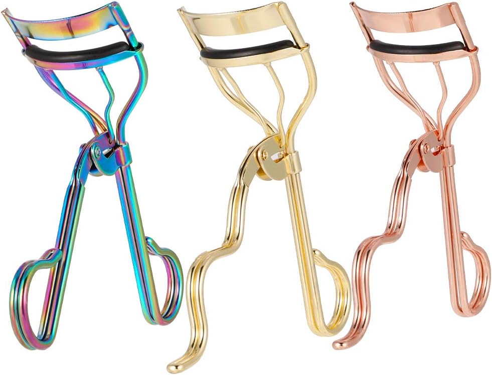 adakel 3 Pieces Eyelash Curler Silicone Pressure Pad Fits All Eye Shape for Eyelashes Curling Natural and Long Lasting