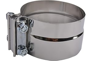ROADFORMER 5 inch Exhaust Clamp Stainless Steel for 5" Inner Diameter to 5" Outer Diameter Exhaust Pipe Turbo Downpipe Muffler and Exhaust System Repair - 1 Piece