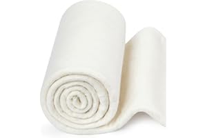 FIVEIZERO 100% Natural Cotton Quilt Batting–47Inchx1Yard Large Lightweight Batting Fabric,Quilting Batting by The Yard for Sewing,Crafts,DIY,Potholders,Backing,Wadding,Twin & King Size Quilt Projects