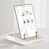 CRMPro Acrylic Easel Display Stand, Clear Table Easel Picture Frame Holder with Adjustable Tilt, Perfect for Phones, Art, Wed