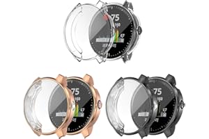 YRZPER Compatible for Garmin Vivoactive 3 Music Waterproof Protective Case Soft TPU Plated Screen Protector Cover Scratch-Proof All Around Screen Cover Bumper Shell for Garmin vivoactive 3 Music (3pack)
