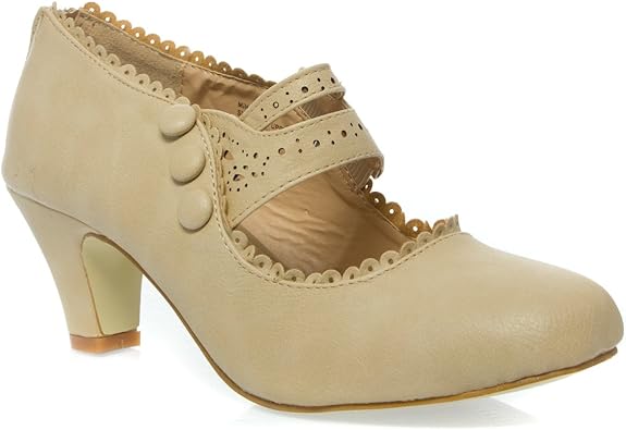 tan mary jane heels