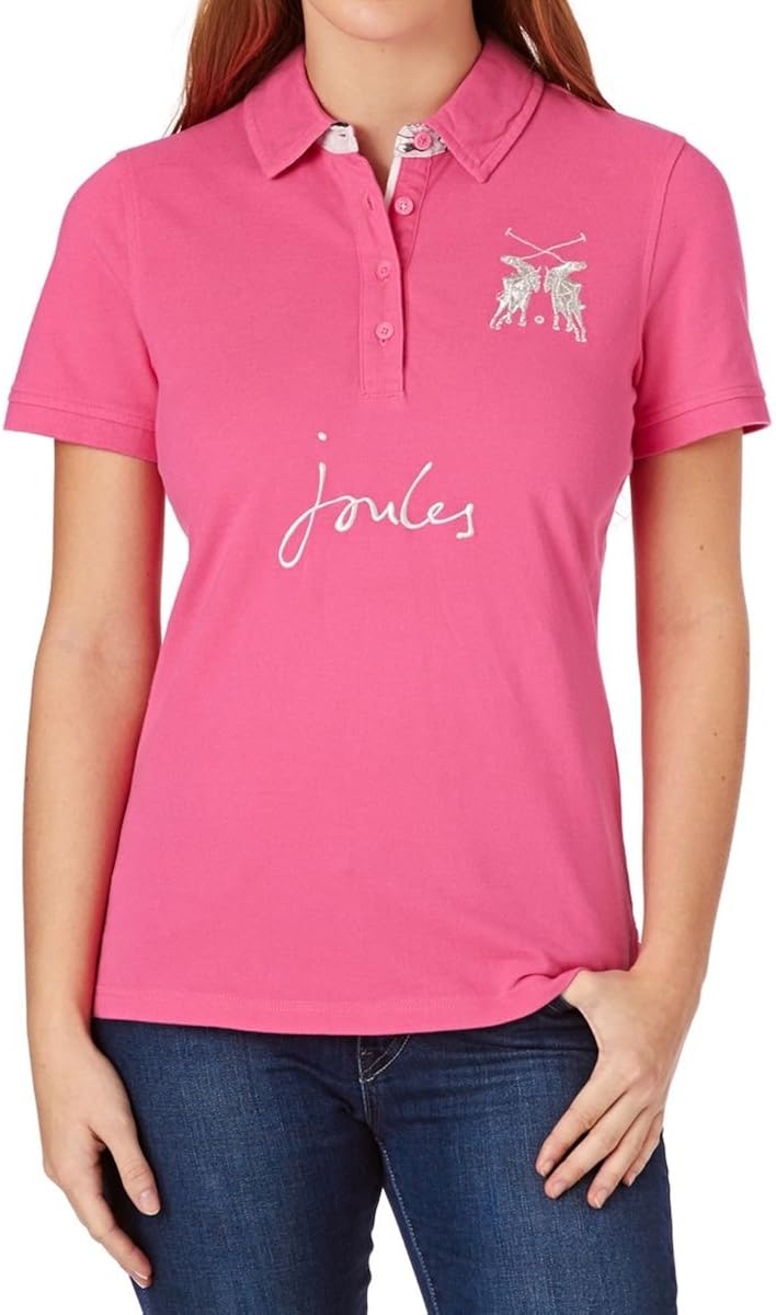 Joules Ladies Beaufort Slim Fit Embroidered Cotton Polo Shirt Amazon