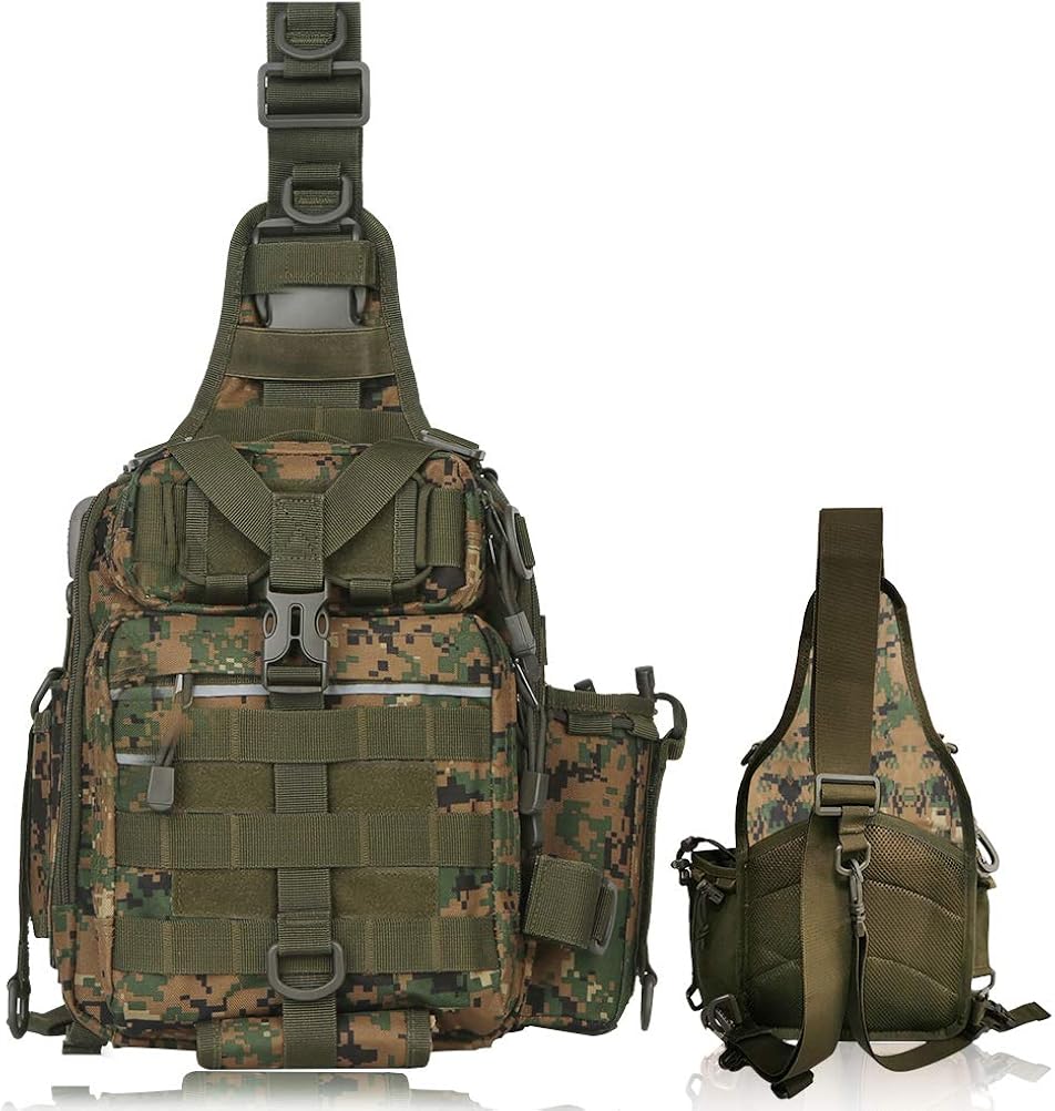 BLISSWILL Fishing Backpack Outdoor Tackle Bag Large Fishing Tackle Bag Water-Resistant Fishing Backpack with Rod Holder Shoulder Backpack (Army Green) : Clothing