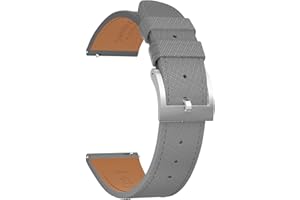 JWNSPA Top Grain Leather Watch Band - Quick Release Brushed Buckle Replacement Strap for Men - Choice of Width -18mm 19mm 20mm 21mm 22mm 23mm 24mm