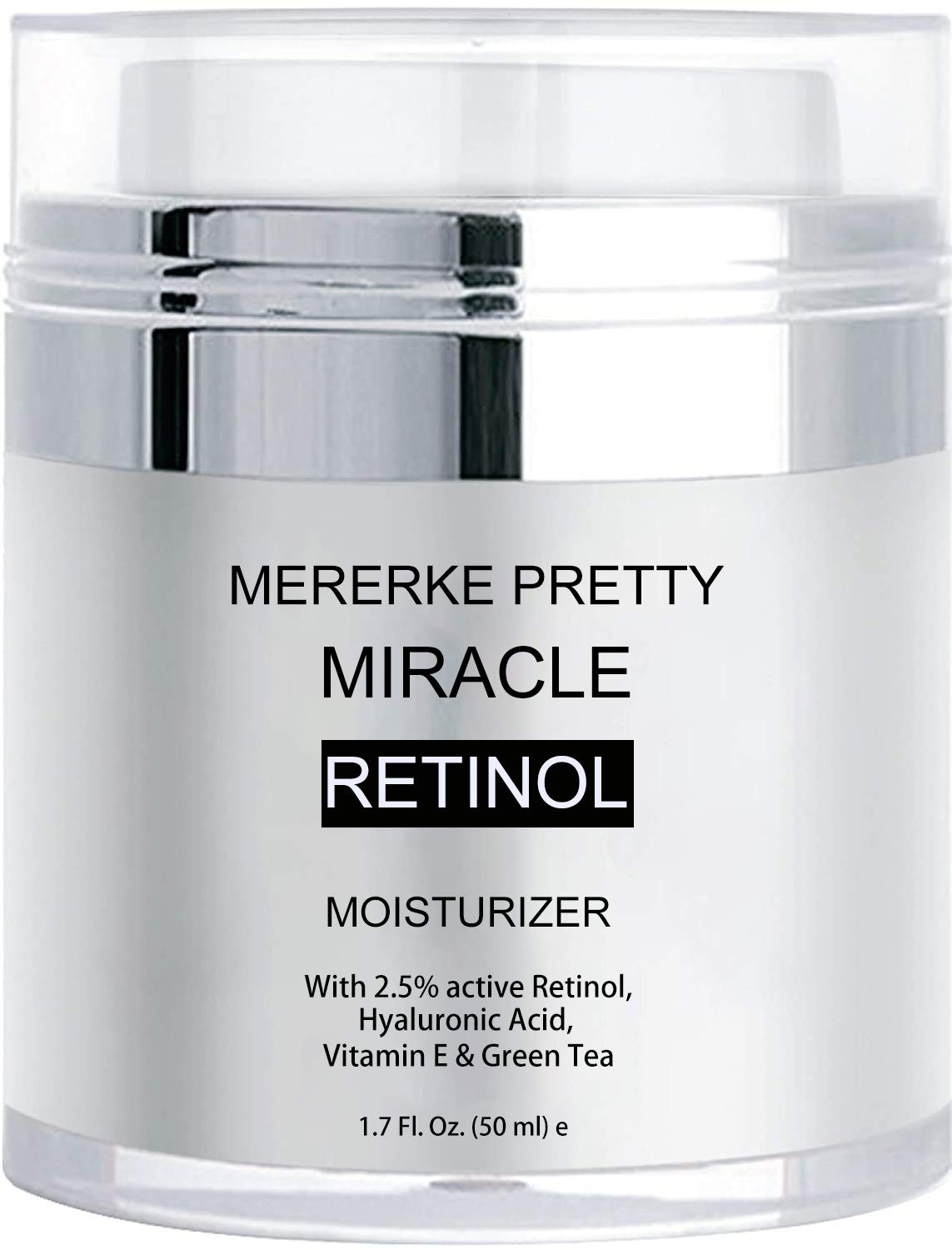 Mererke_Pretty Anti Aging Retinol Moisturizer Cream for Face,Wrinkle Cream for Women and Men, with Active Retinol 2.5%,Hyaluronic Acid, Vitamin E and Green Tea 1.7 fl oz.