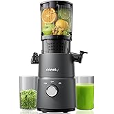 Canoly Cold Press Juicer, 350W Slow Juicer Machine with 4.5" Wide Feed Chute, Masticating Juicer Supports Whole Fruits & Vege