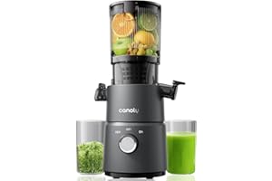 Canoly Cold Press Juicer, 350W Slow Juicer Machine with 4.5" Wide Feed Chute, Masticating Juicer Supports Whole Fruits & Vege