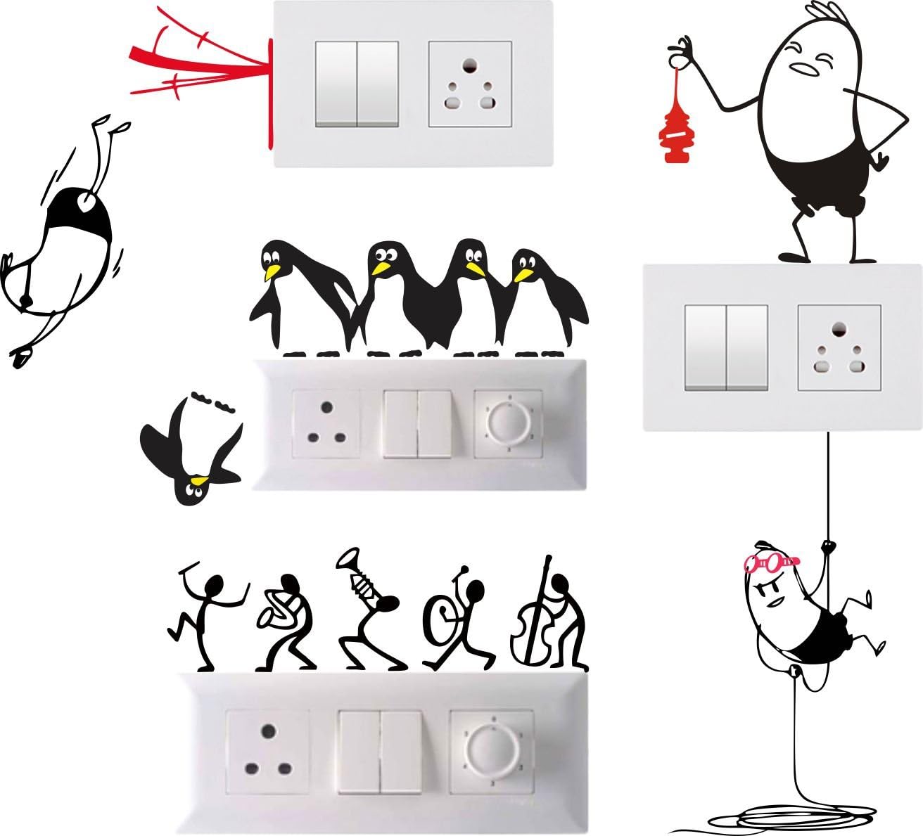 Decals Creation Vinyl Cartoons Switch Board Sticker, 29.92 x 36.22 x 0.39 Inches, Multicolour