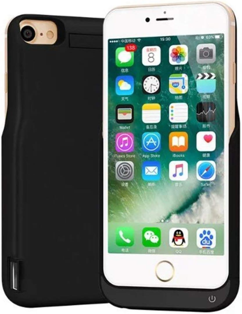 Biaba Collection iPhone 7/6s/6 Battery Case 7000 mAh Power Bank External Backup Battery Charger Cover -6 & 7 (Black)