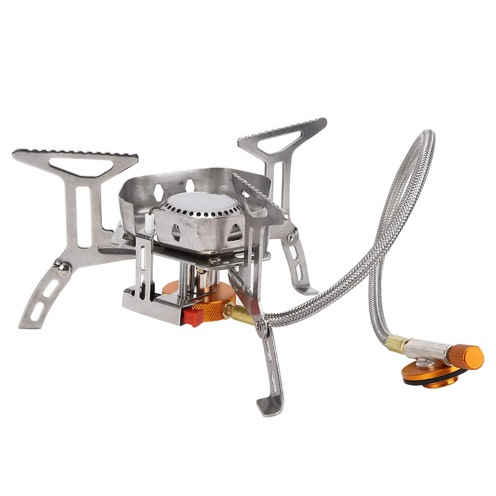 Portable Camping Stove, Outdoor Portable Stainless Steel Windproof Camping Stove Outdoor Camp Stove Gas Cooker for Camping Hiking outdoor dining set
