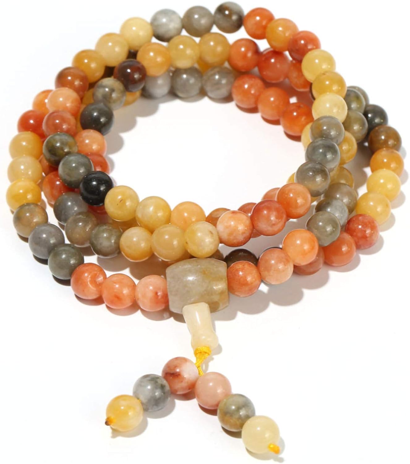 108 Beaded Gold Silk Hetian Jade Bracelets MultiLoop Jade Elastic