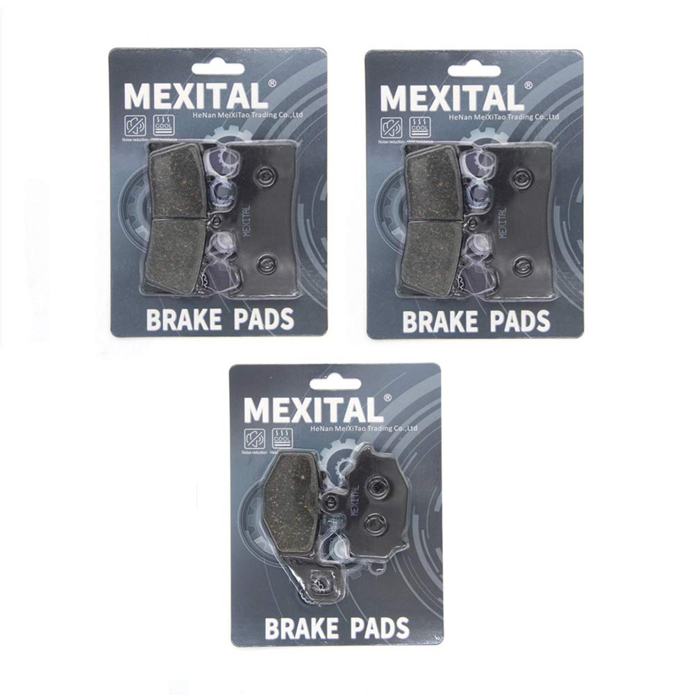MEXITAL One Set Motorbike Brake Pads Front and Rear for ZX 6R (G/J) ZX 600 (98-02) / ZZR 600 (ZX 600 J4/J6F-J8F) (05-08) / ZX6R A1 (ZX 636) 636cc (02) / ZX-9R (ZX 900 B/C/E) (96-01) MXB188-188-192