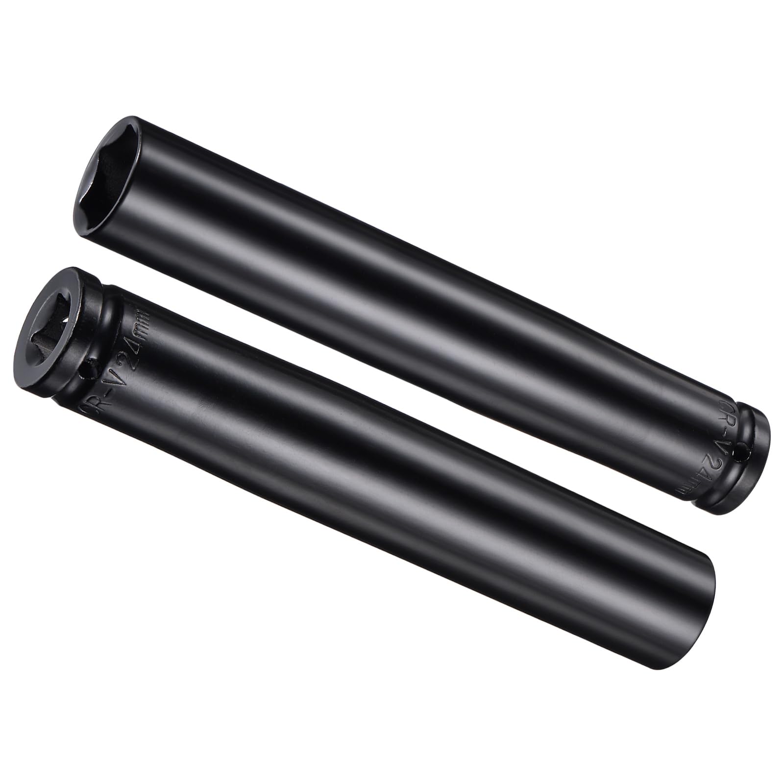 CoCud Deep Impact Socket, 1/2" Drive 24mm Socket, CR-V Steel Rounded Corner Design 6-Point Deep Impact Socket - (Applications: for Screw Removal), 2-Pieces