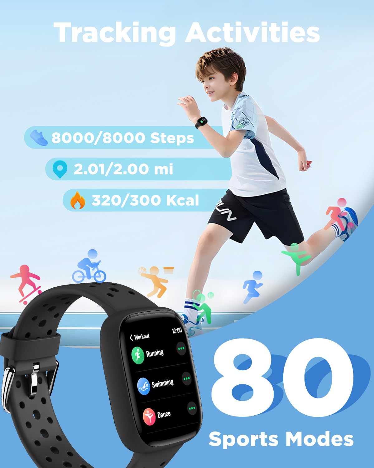 BIGGERFIVE Smart Watch for Kids, 1.8