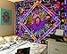 BLEUM CADE Tie Dye Purple Burning Sun Tapestry Psychedelic Celestial Sun Moon Planet Bohemian Tapestry Wall Hanging Mandala Boho Hippie Tapestry