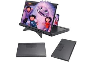 Antetek Phone Screen Magnifier,3D HD Screen Projector with Foldable Stand Holder,Cellphone Screen Amplifier for Movies,Videos,Gaming and Readings,Compatible with All Smartphones (L19-14in)