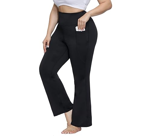 Hanna Nikole Inseam28”Women's Bootcut Yoga Pants with Pockets High