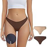 Leovqn Seamless Camel Toe Underwear for Women No VPL Cameltoe Thongs with Concealer Comfy Invisible Workout Panties