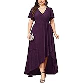 CYCLAMEN Plus Size Sparkly Formal Dress Sparkle Wrap A Line Long Slit Dresses Cocktail Party Evening Gown