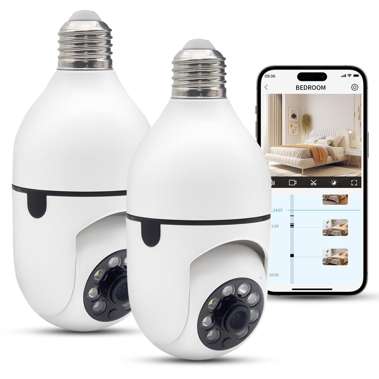 YnGia Security Camera, Socket Security Camera for Home Security with Color Night Vision,Motion Detection (2)