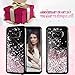 Caka Galaxy S8 Case, Galaxy S8 Glitter Case for Girls Women Luxury Fashion Bling Flowing Liquid Floating Sparkle Glitter Girly Soft TPU Black Case for Samsung Galaxy S8 (Rose Gold)