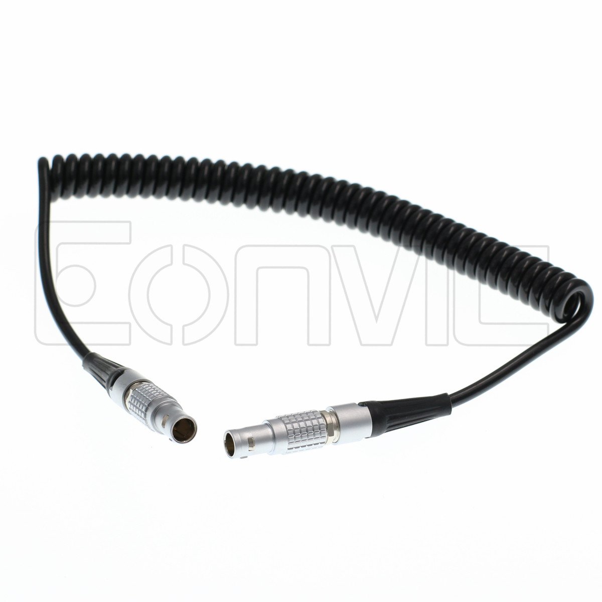 Eonvic Steadicam 0b 3-Pin Male To 2 Pin Male 12V Power Coiled Cable for Teradek Bolt/Arri Alexa Camera