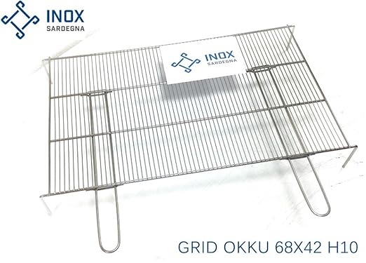 title=Griglia acciaio inox barbecue okku grande 68x42