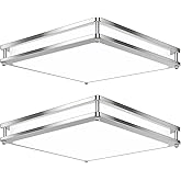 13 Inch Dimmable Square LED Ceiling Lights, 2-Pack 36W Brushed Nickel Flush Mount Light Fixtures, 3200LM Super Bright 2700K-6