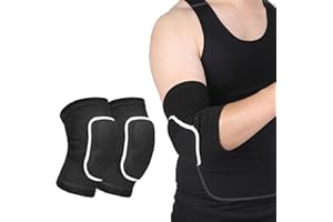 Pair of elbow pads with thickened spongy pads Breathable elbow wrap arm support Fitness tendinitis support strap for weight l