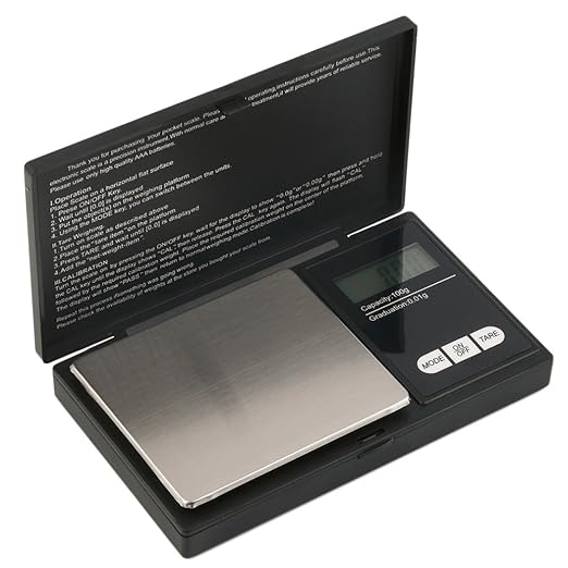 Hoosiwee Digitale Taschenwaagen, 100g 0,01g Feinwaage, Goldwaage, Elektronische Waage, Mit LCD Bildschirm, Edelstahl-Plattfor